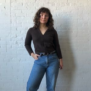 100% cashmere brown zip up